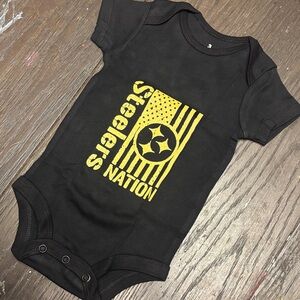 Black and Yellow Steelers Nation Baby Onesie